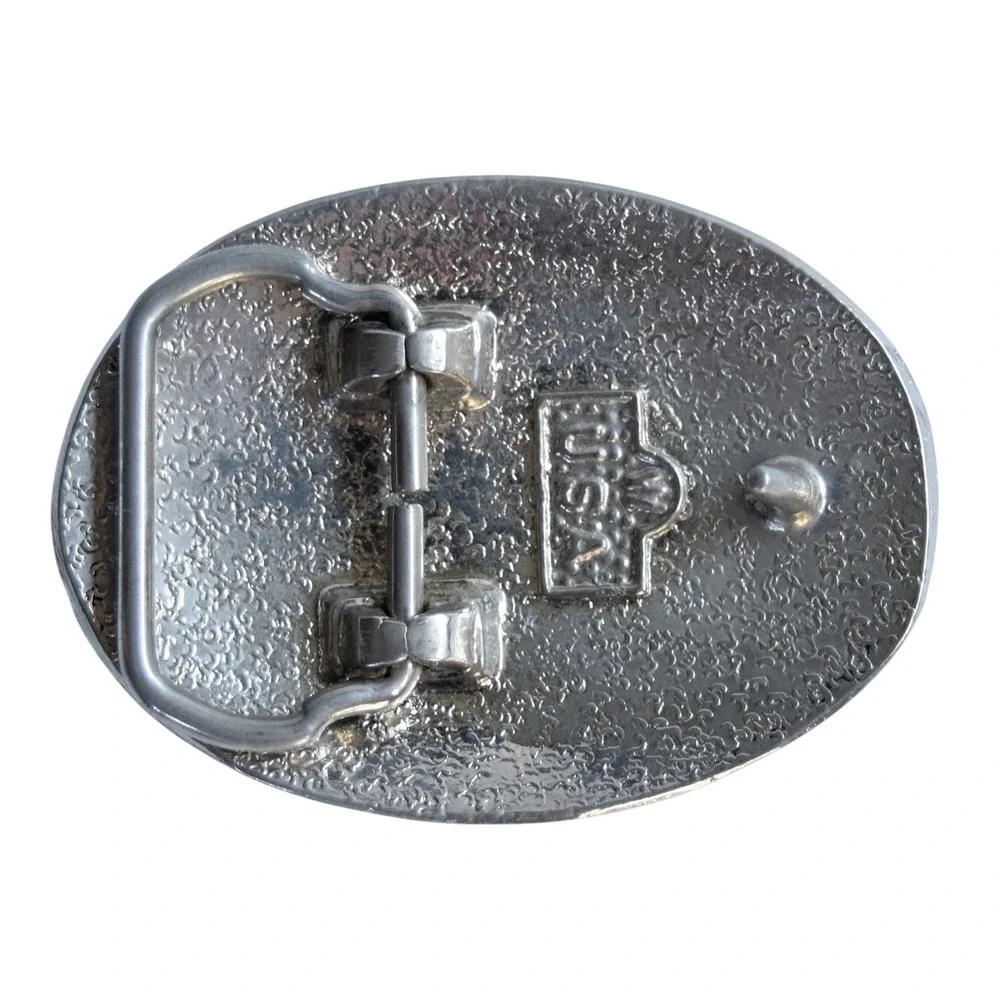 Bergamot Women Silver Black Butterfly Belt Buckle Vintage 80s Western Boho USA